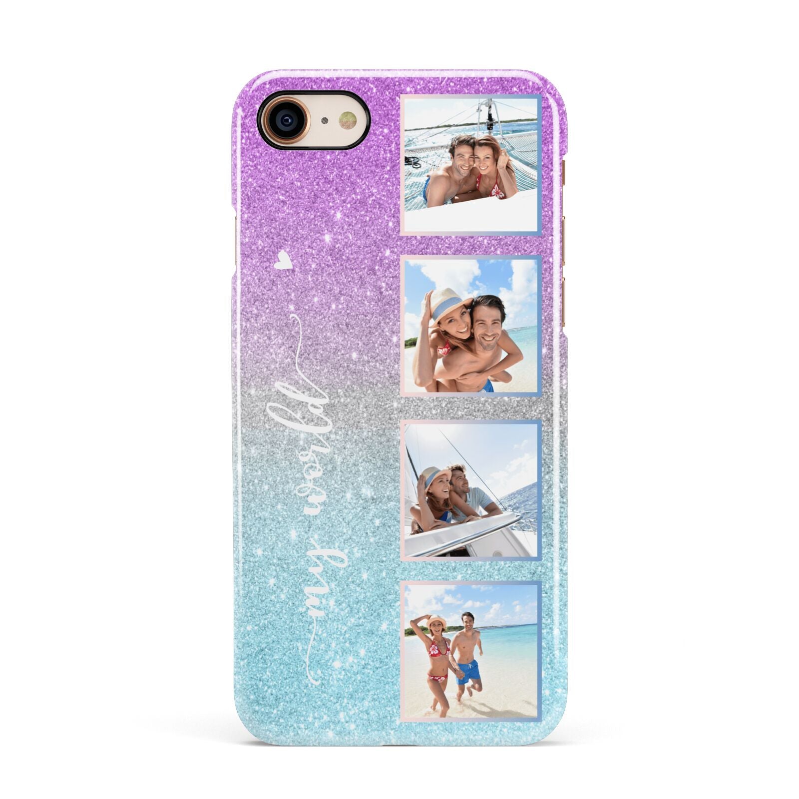 Custom Glitter Photo Apple iPhone 7 8 3D Snap Case