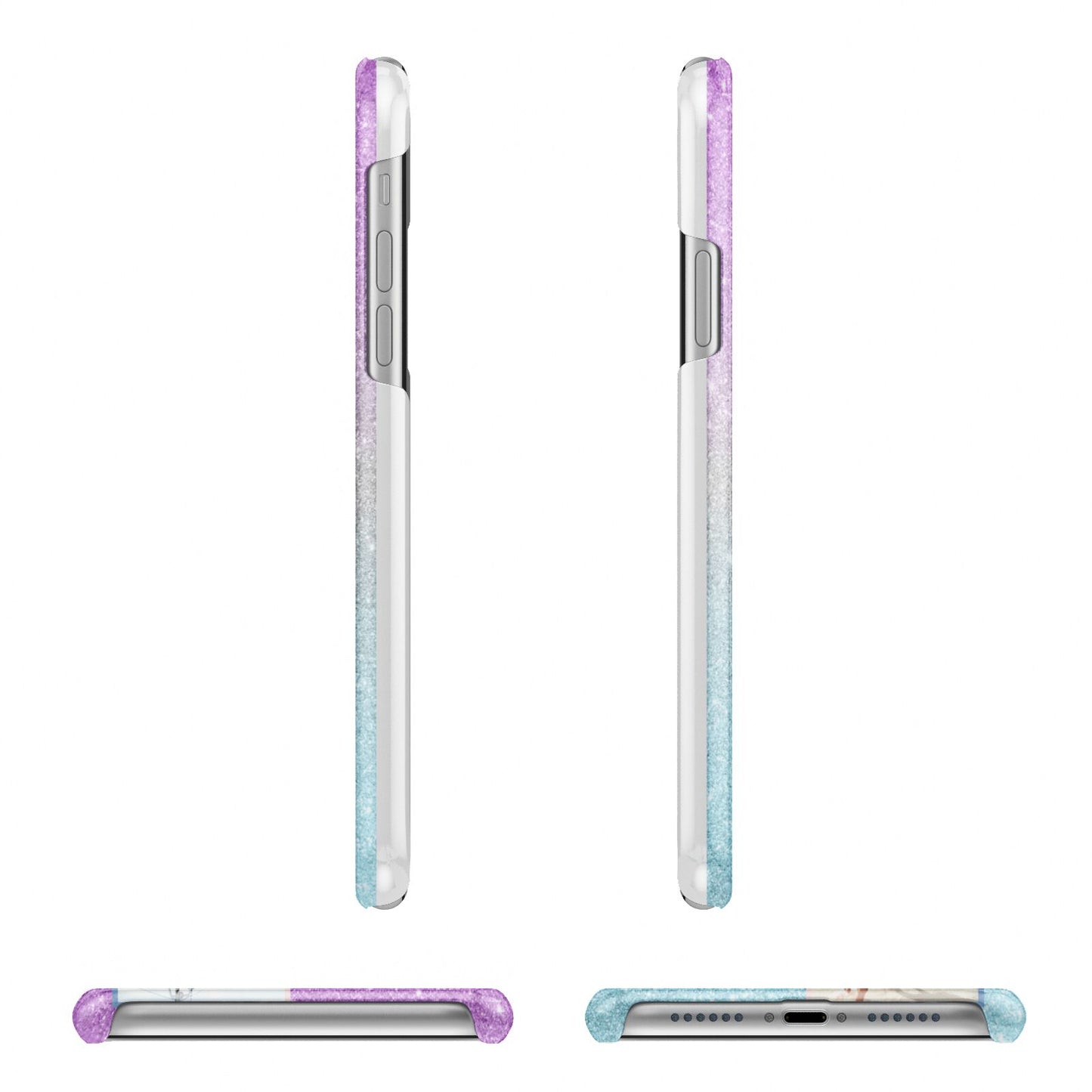 Custom Glitter Photo Apple iPhone XR 3D Wrap Snap Case Angled Images on White Phone