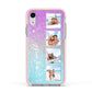 Custom Glitter Photo Apple iPhone XR Impact Case Pink Edge on Silver Phone