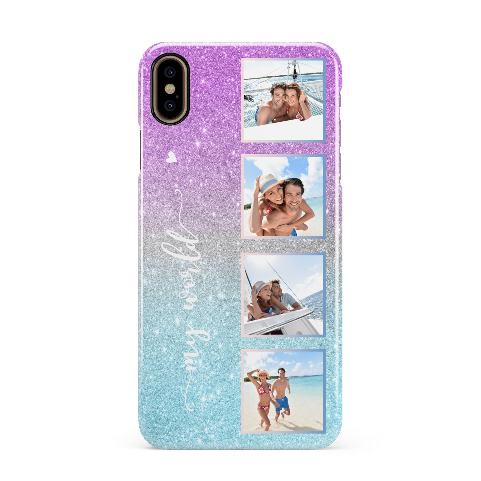 Custom Glitter Photo Apple iPhone Xs Max 3D Snap Case