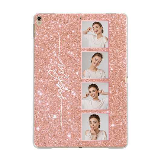 Custom Glitter Photo Strip Apple iPad Gold Case