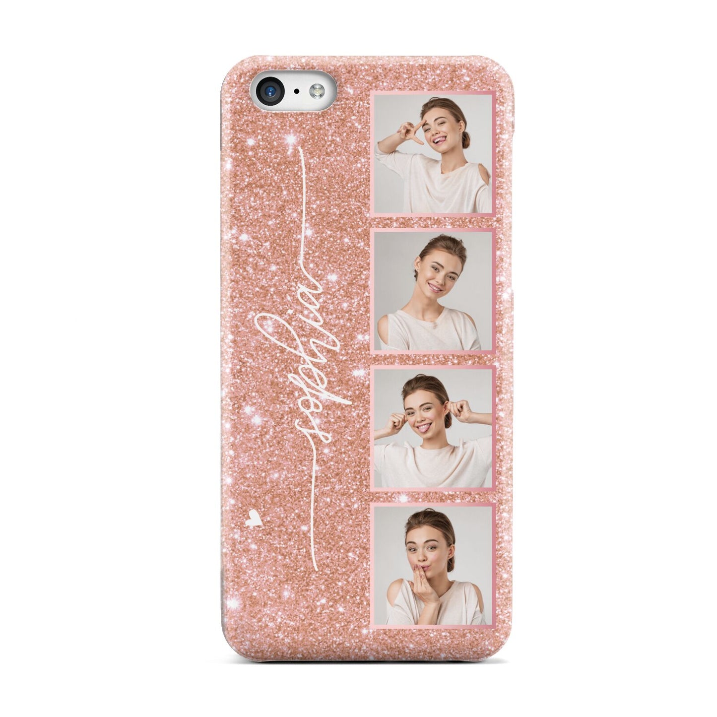 Custom Glitter Photo Strip Apple iPhone 5c Case