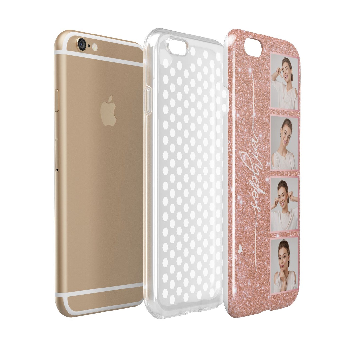 Custom Glitter Photo Strip Apple iPhone 6 3D Tough Case Expanded view