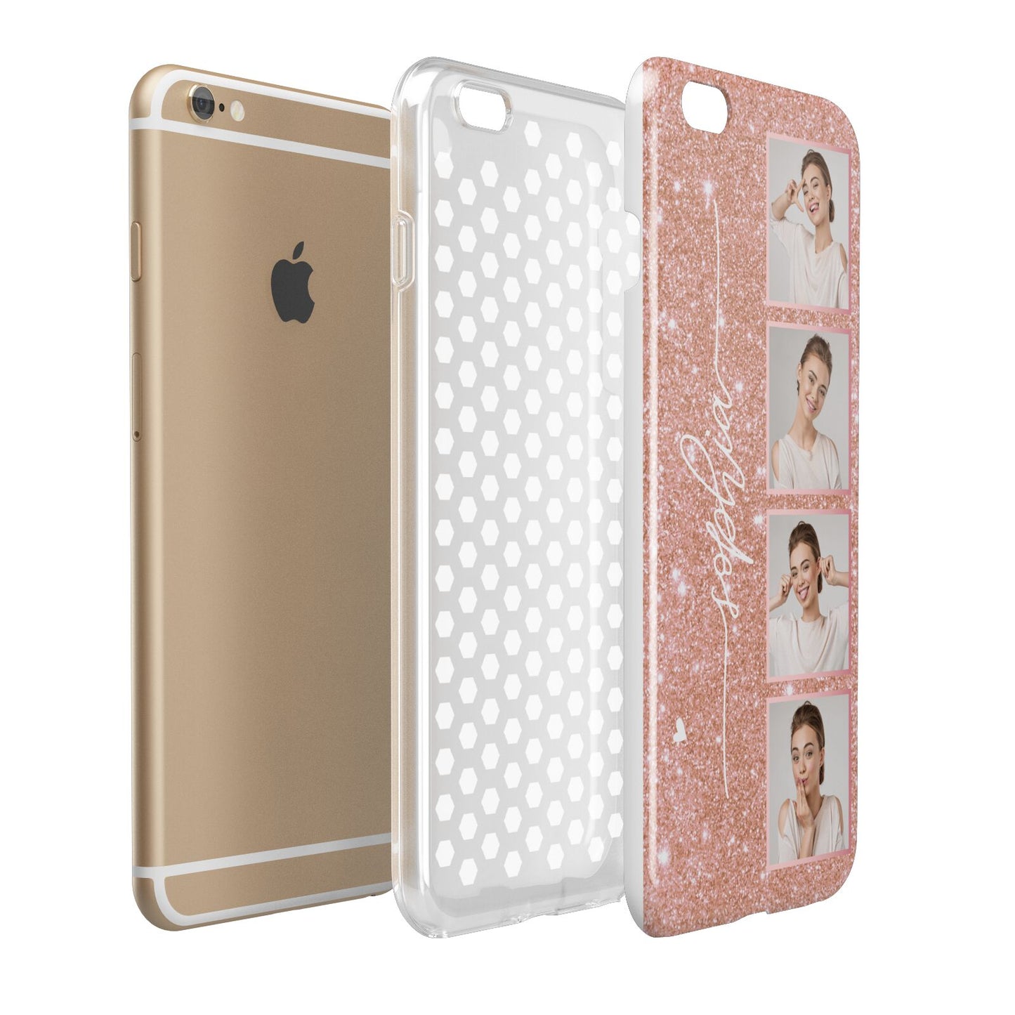 Custom Glitter Photo Strip Apple iPhone 6 Plus 3D Tough Case Expand Detail Image
