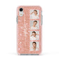 Custom Glitter Photo Strip Apple iPhone XR Impact Case Pink Edge on Silver Phone