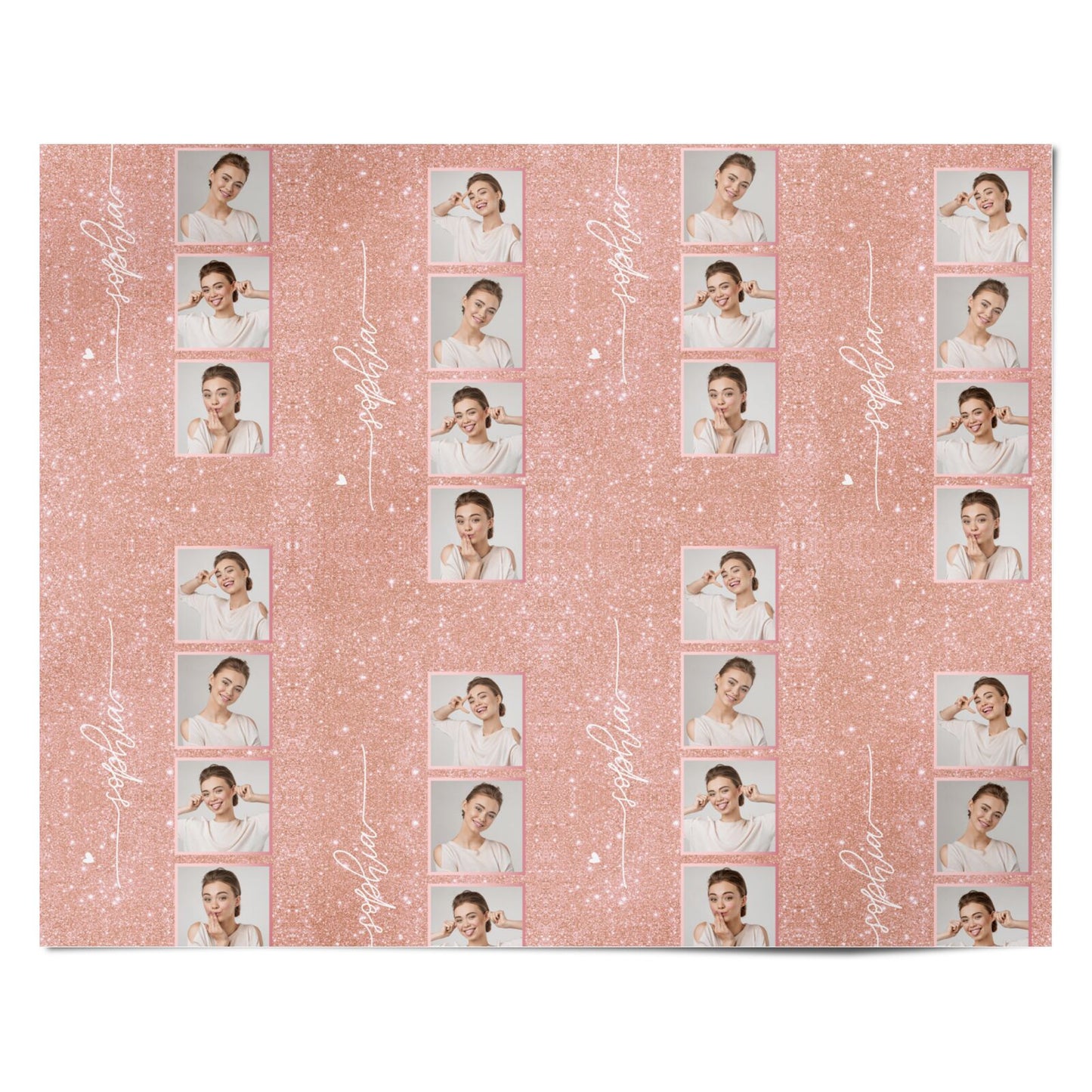 Custom Glitter Photo Strip Personalised Wrapping Paper Alternative