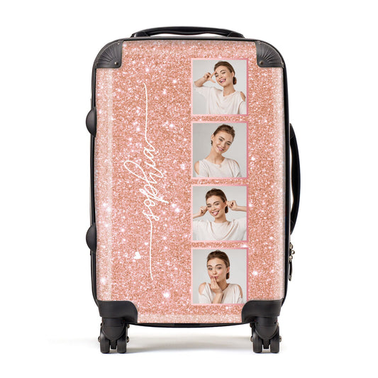 Custom Glitter Photo Strip Suitcase