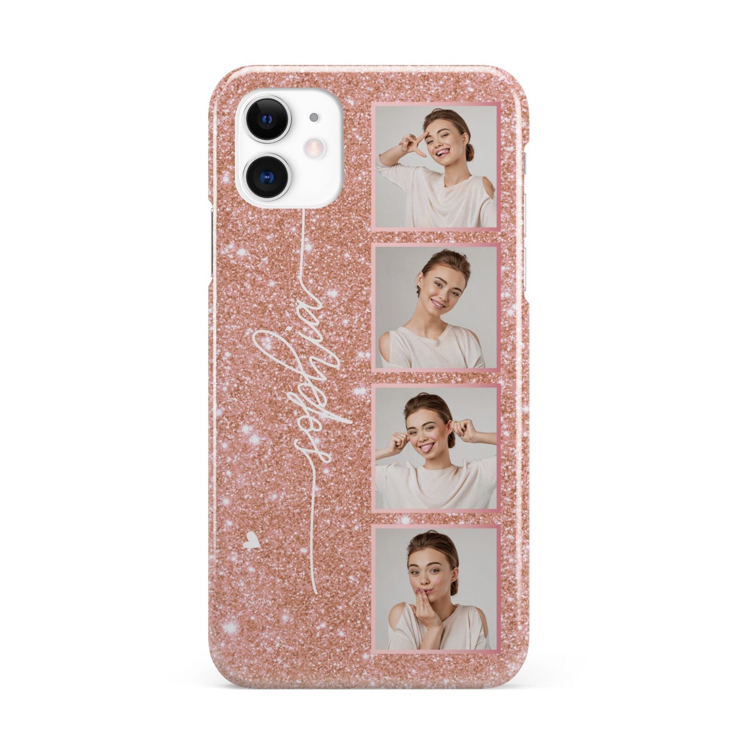 Custom Glitter Photo Strip iPhone 11 3D Snap Case