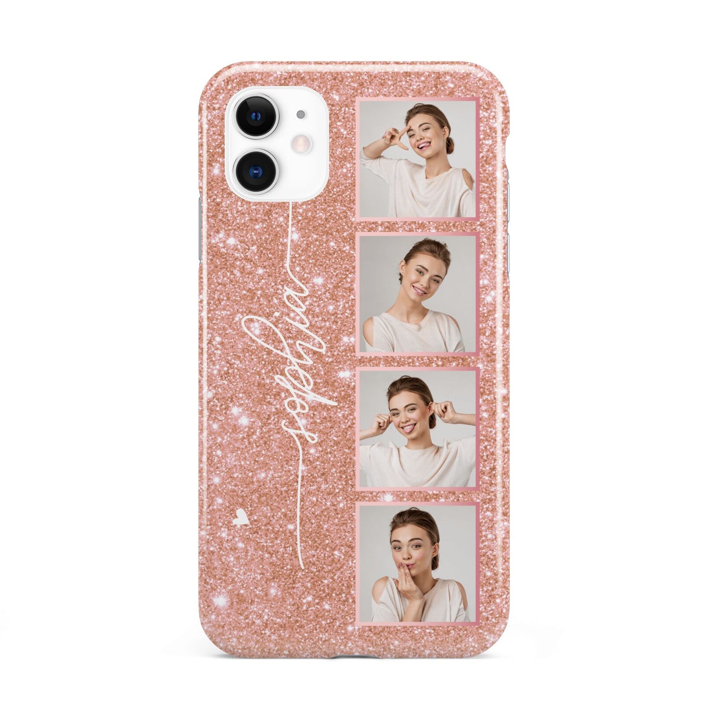 Custom Glitter Photo Strip iPhone 11 3D Tough Case