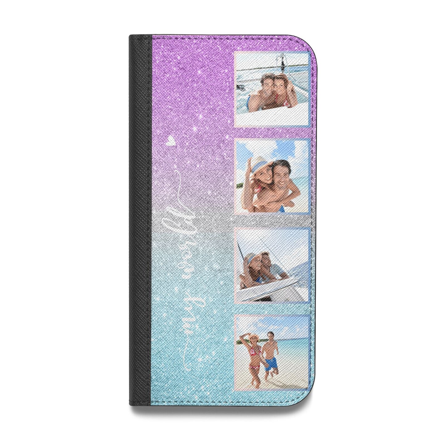Custom Glitter Photo Vegan Leather Flip Samsung Case