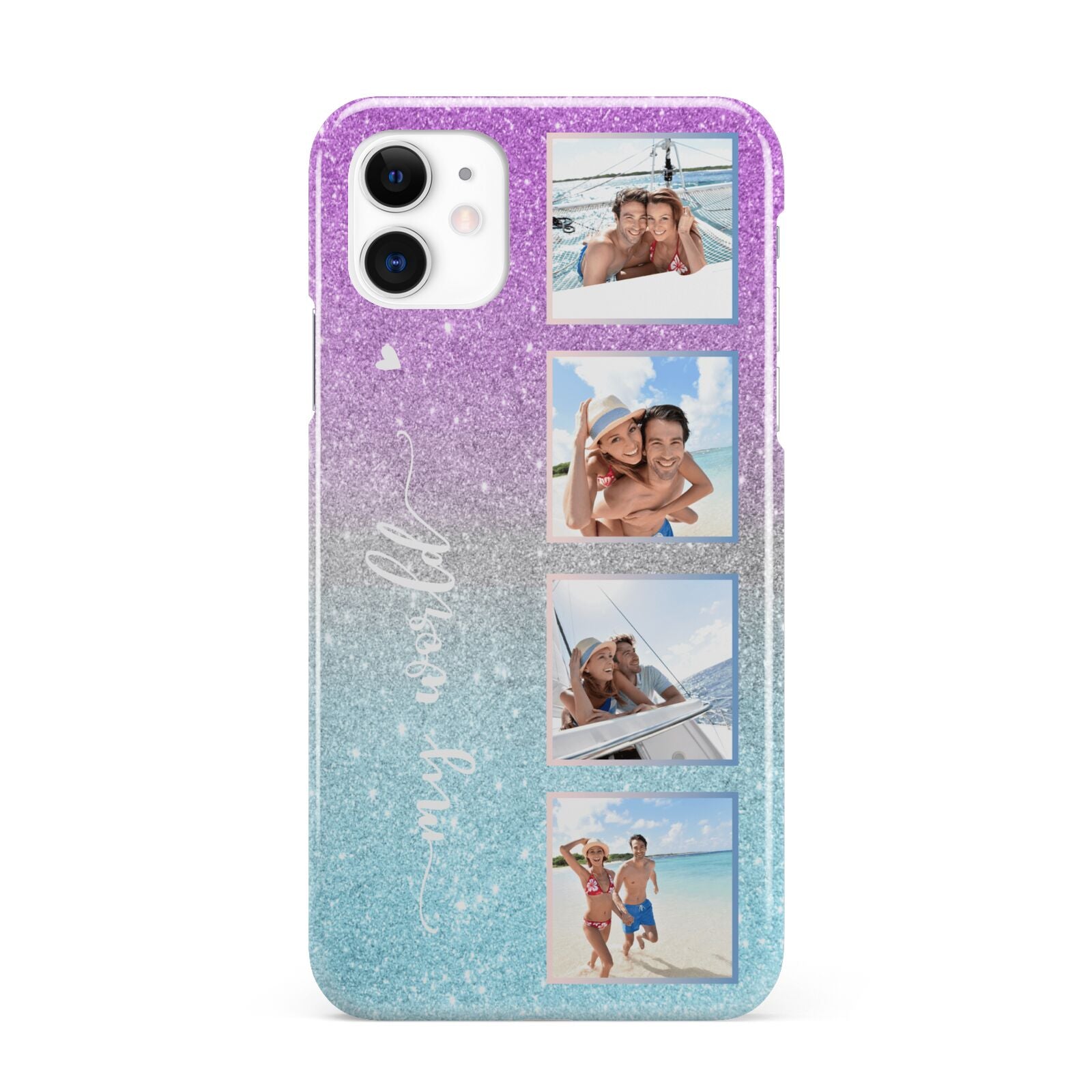 Custom Glitter Photo iPhone 11 3D Snap Case