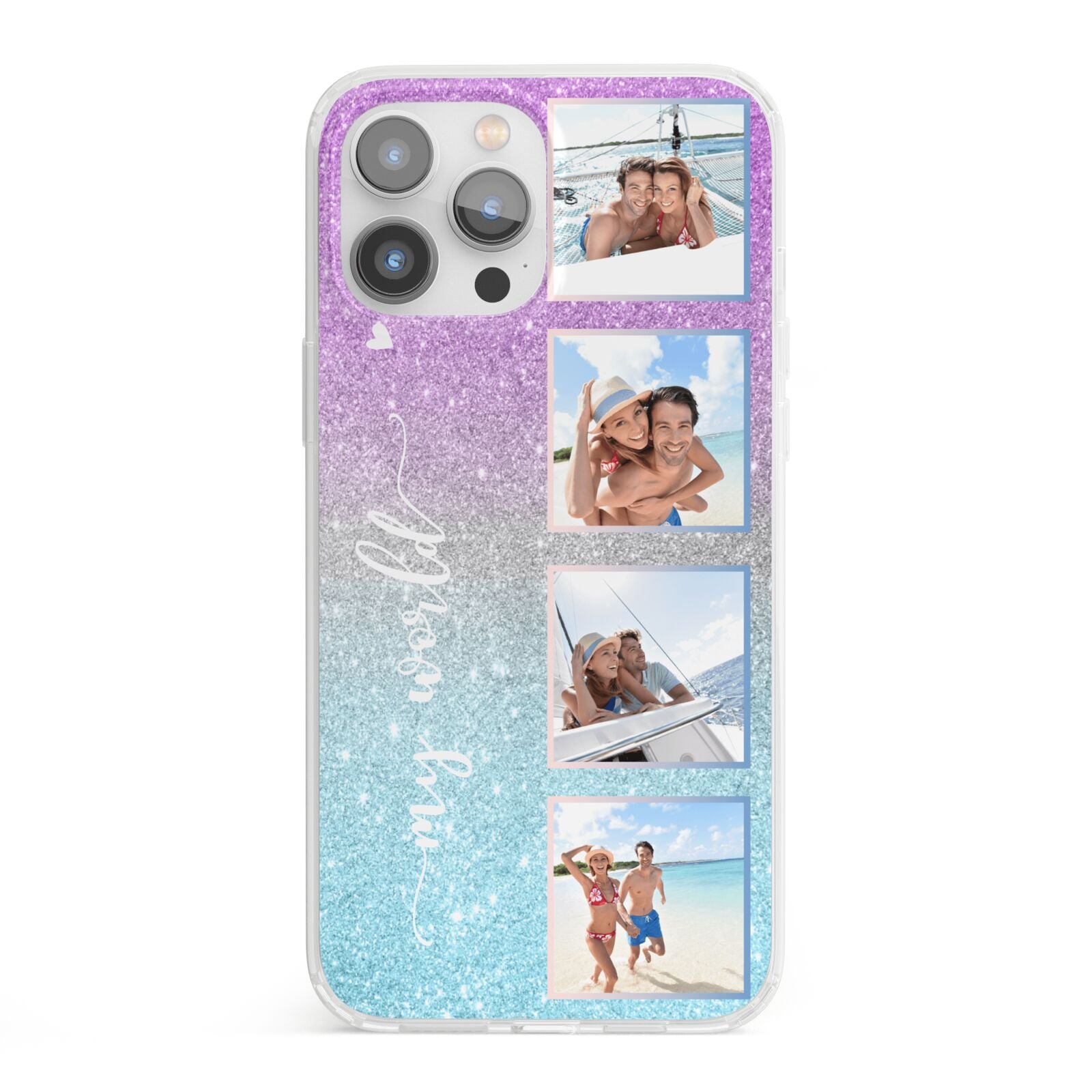 Custom Glitter Photo iPhone 13 Pro Max Clear Bumper Case