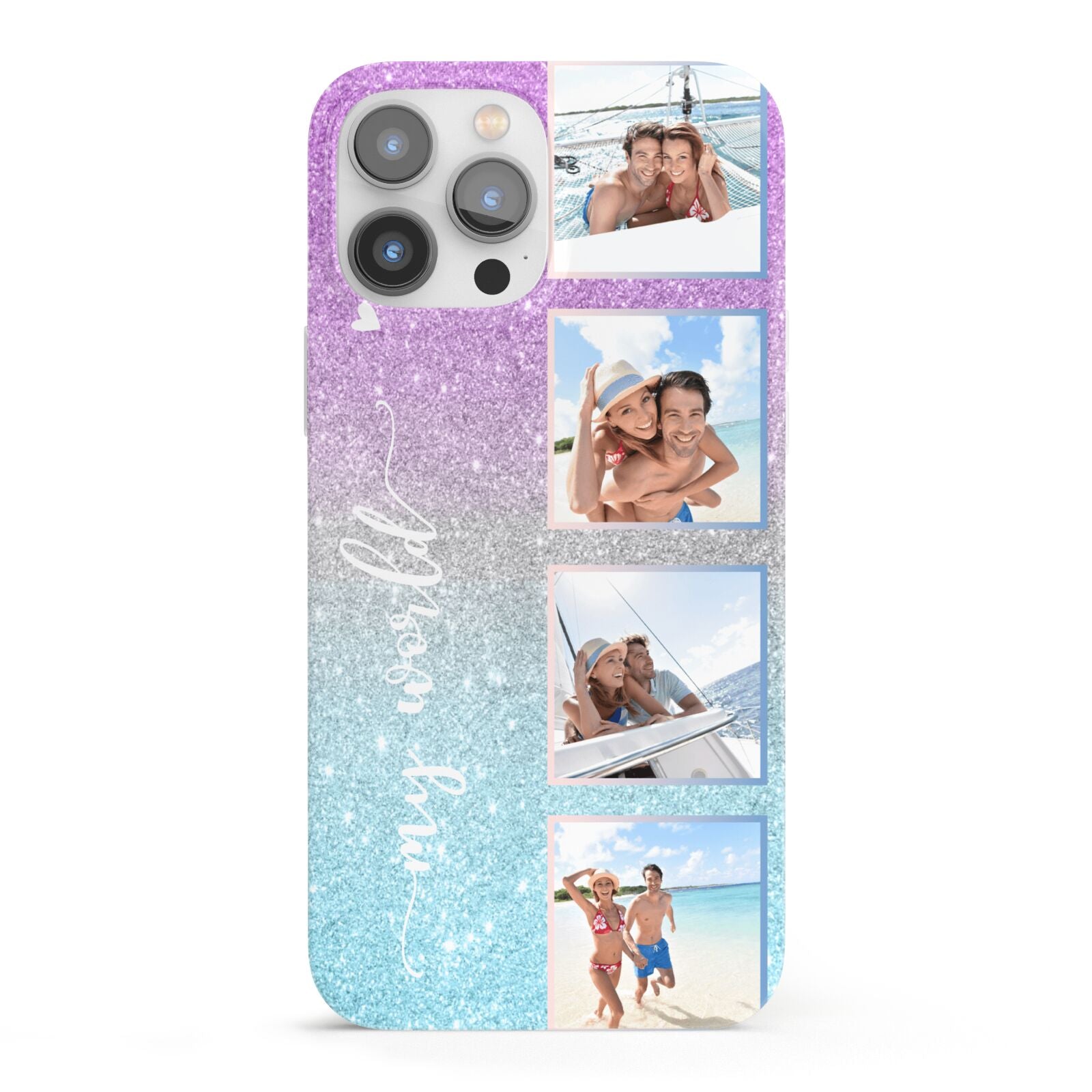 Custom Glitter Photo iPhone 13 Pro Max Full Wrap 3D Snap Case