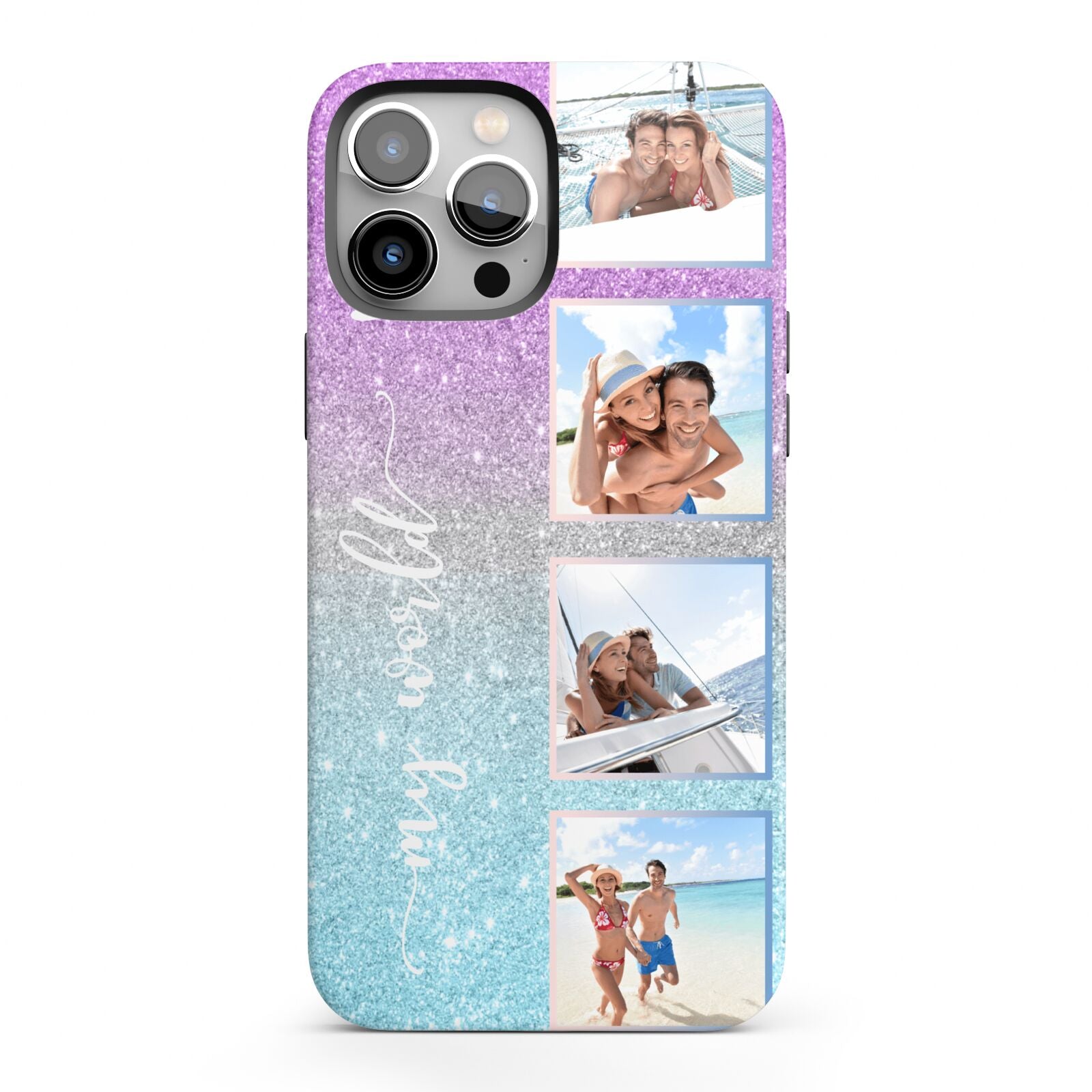 Custom Glitter Photo iPhone 13 Pro Max Full Wrap 3D Tough Case
