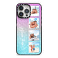 Custom Glitter Photo iPhone 14 Pro Max Black Impact Case on Silver phone