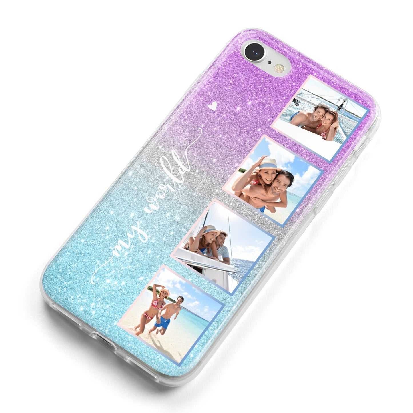 Custom Glitter Photo iPhone 8 Bumper Case on Silver iPhone Alternative Image