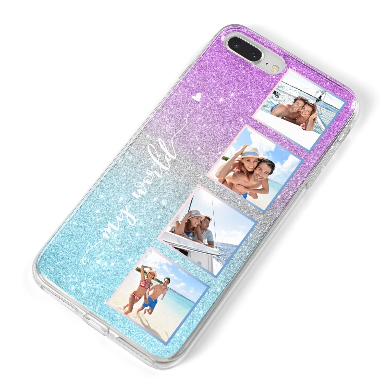 Custom Glitter Photo iPhone 8 Plus Bumper Case on Silver iPhone Alternative Image