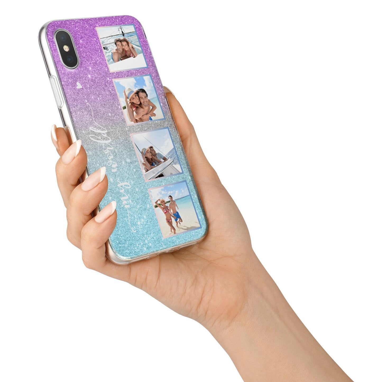 Custom Glitter Photo iPhone X Bumper Case on Silver iPhone Alternative Image 2