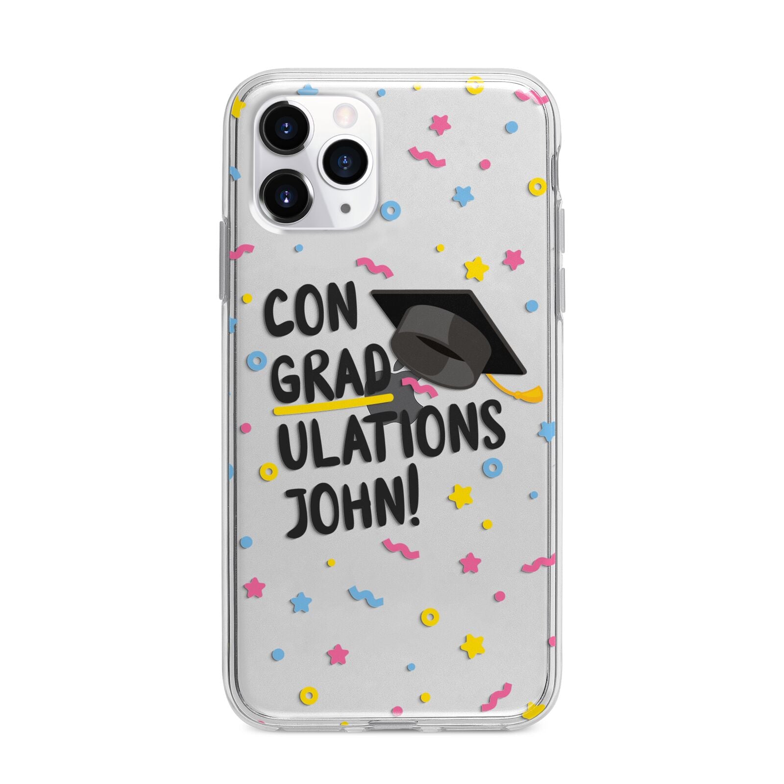 Custom Graduation Apple iPhone 11 Pro Max in Silver with Bumper Case