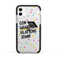Custom Graduation Apple iPhone 11 in White with Black Impact Case