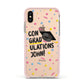 Custom Graduation Apple iPhone Xs Impact Case Pink Edge on Gold Phone