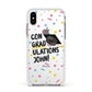 Custom Graduation Apple iPhone Xs Impact Case White Edge on Silver Phone
