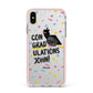 Custom Graduation Apple iPhone Xs Max Impact Case Pink Edge on Silver Phone