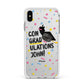 Custom Graduation Apple iPhone Xs Max Impact Case White Edge on Silver Phone