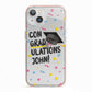 Custom Graduation iPhone 13 TPU Impact Case with Pink Edges