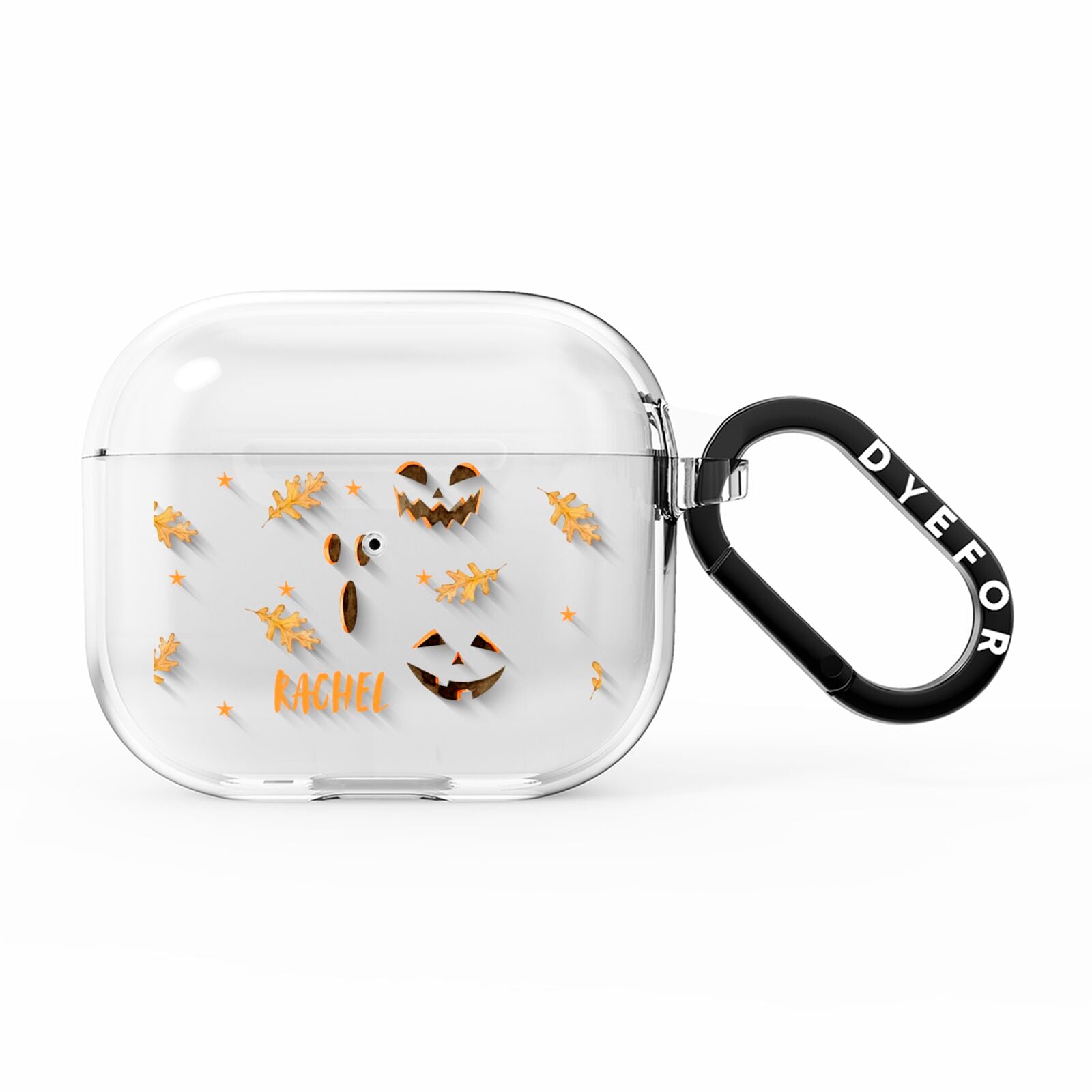 Custom Halloween Pumpkin Face AirPods Clear Case 3rd Gen
