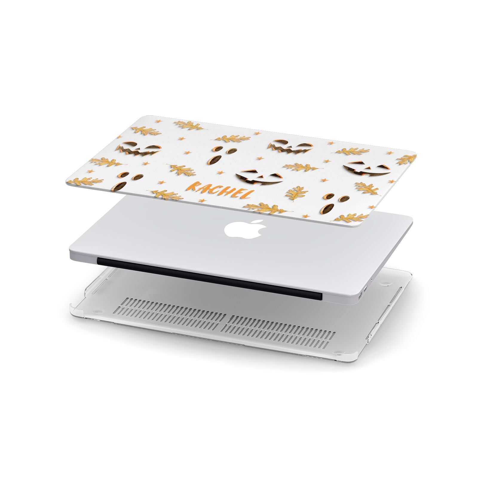 Custom Halloween Pumpkin Face Apple MacBook Case in Detail