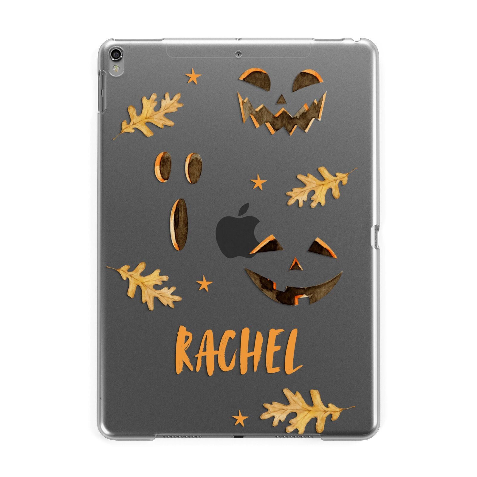 Custom Halloween Pumpkin Face Apple iPad Grey Case