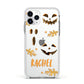 Custom Halloween Pumpkin Face Apple iPhone 11 Pro in Silver with White Impact Case