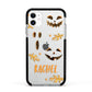 Custom Halloween Pumpkin Face Apple iPhone 11 in White with Black Impact Case