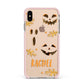 Custom Halloween Pumpkin Face Apple iPhone Xs Max Impact Case Pink Edge on Gold Phone