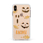 Custom Halloween Pumpkin Face Apple iPhone Xs Max Impact Case White Edge on Gold Phone