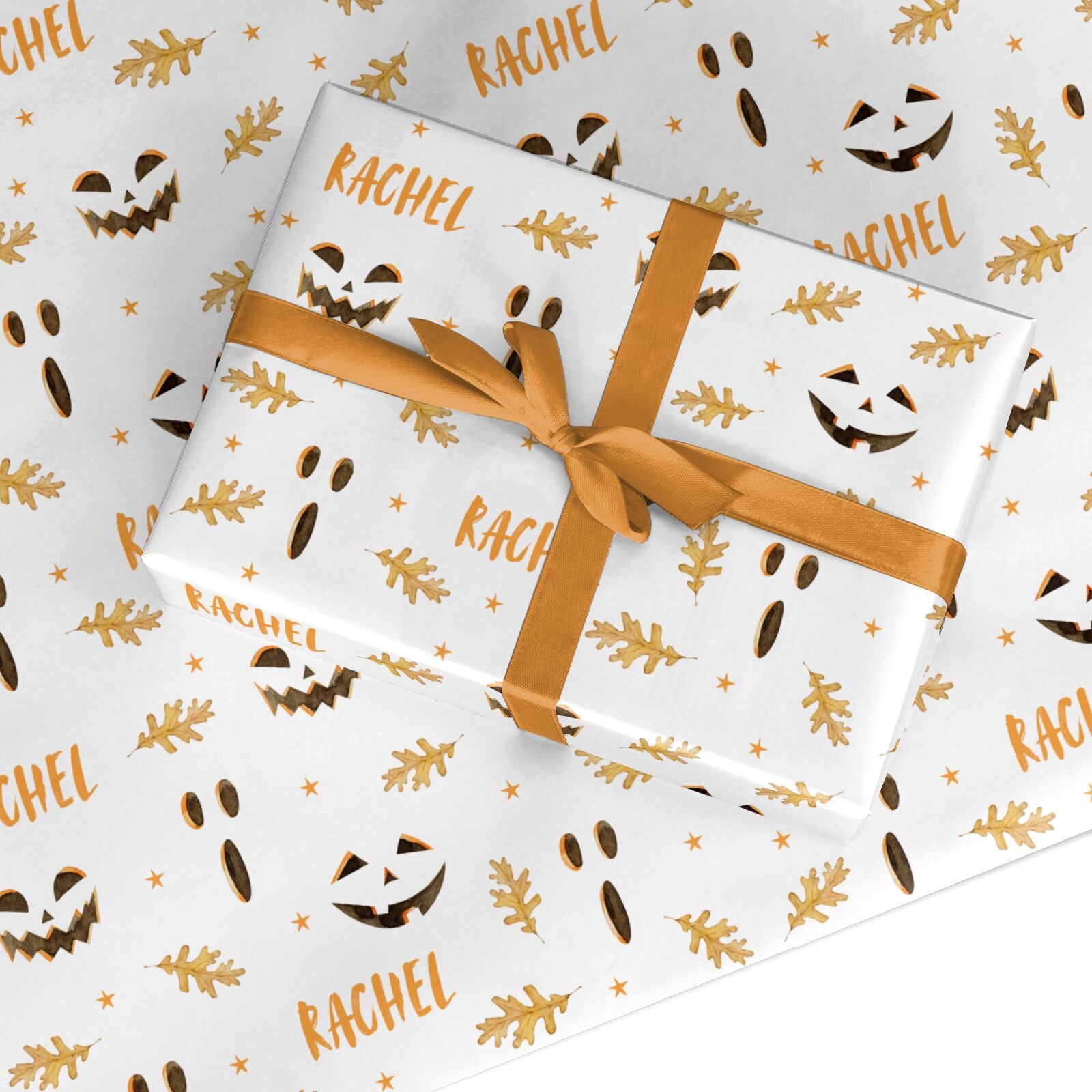 Custom Halloween Pumpkin Face Custom Wrapping Paper