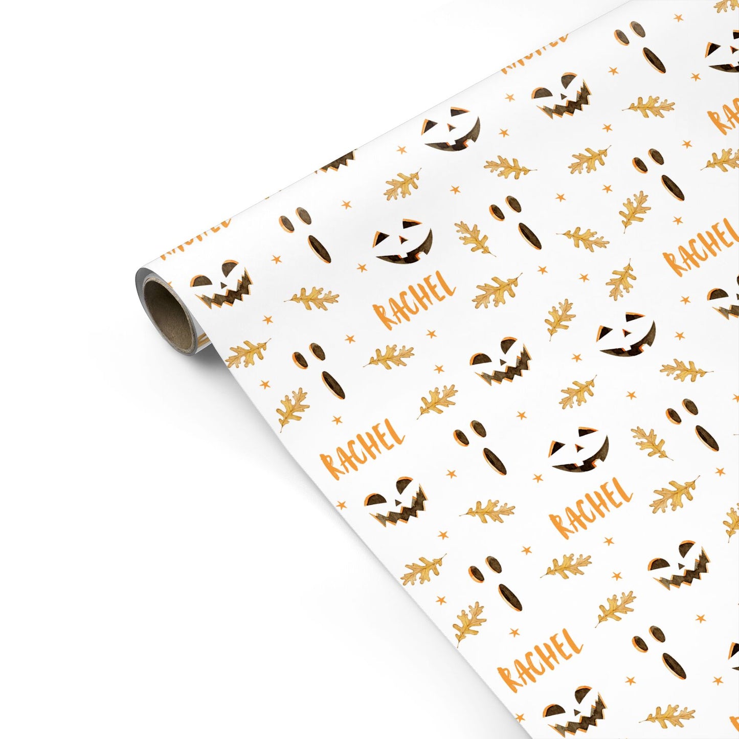 Custom Halloween Pumpkin Face Personalised Gift Wrap