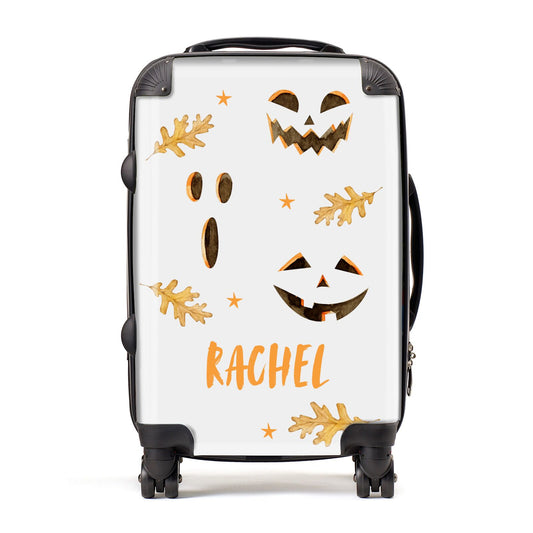 Custom Halloween Pumpkin Face Suitcase
