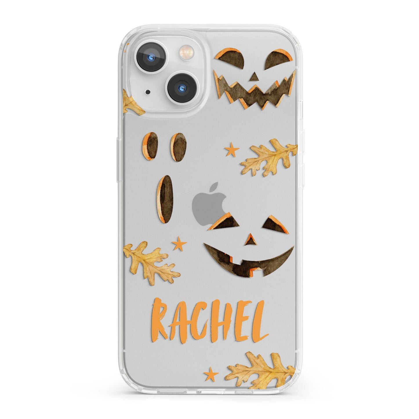 Custom Halloween Pumpkin Face iPhone 13 Clear Bumper Case