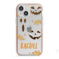 Custom Halloween Pumpkin Face iPhone 13 Mini TPU Impact Case with Pink Edges