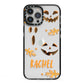 Custom Halloween Pumpkin Face iPhone 13 Pro Max Black Impact Case on Silver phone