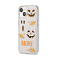 Custom Halloween Pumpkin Face iPhone 14 Clear Tough Case Starlight Angled Image