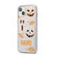 Custom Halloween Pumpkin Face iPhone 14 Plus Clear Tough Case Starlight Angled Image
