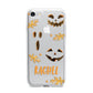 Custom Halloween Pumpkin Face iPhone 7 Bumper Case on Silver iPhone