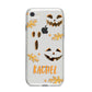 Custom Halloween Pumpkin Face iPhone 8 Bumper Case on Silver iPhone