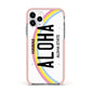 Custom Hawaii License Plate Apple iPhone 11 Pro in Silver with Pink Impact Case