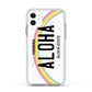 Custom Hawaii License Plate Apple iPhone 11 in White with White Impact Case