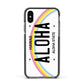 Custom Hawaii License Plate Apple iPhone Xs Impact Case Black Edge on Black Phone