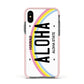 Custom Hawaii License Plate Apple iPhone Xs Impact Case Pink Edge on Black Phone